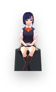 Koechara Desktop modeで座っている標準キャラクター。
